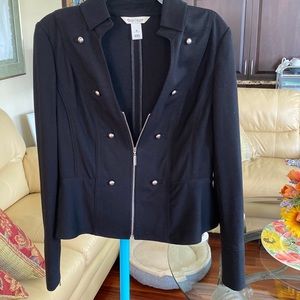 WHBM black short jacket with silver embellishment - Medium